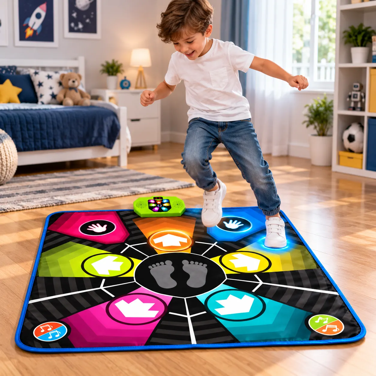 Танцювальний музичний килимок SLW9937 / Килимок, що розвиває Dance Party Playmat зі світлом і звуком 95×95 см