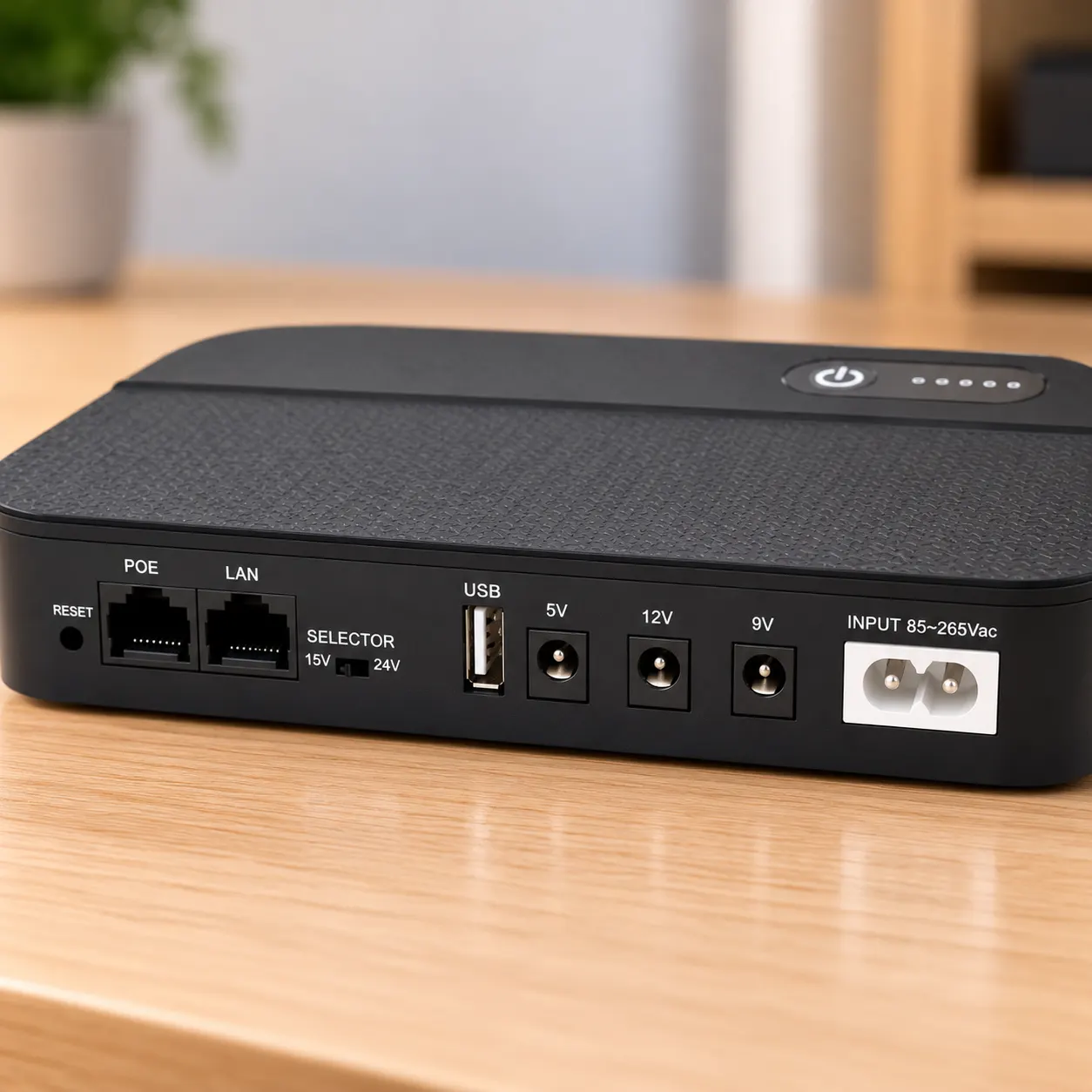 Міні UPS для роутера та відеокамер DCY-1018P / Безперебійник 10400 мАг, 5V/9V/12V, USB, POE