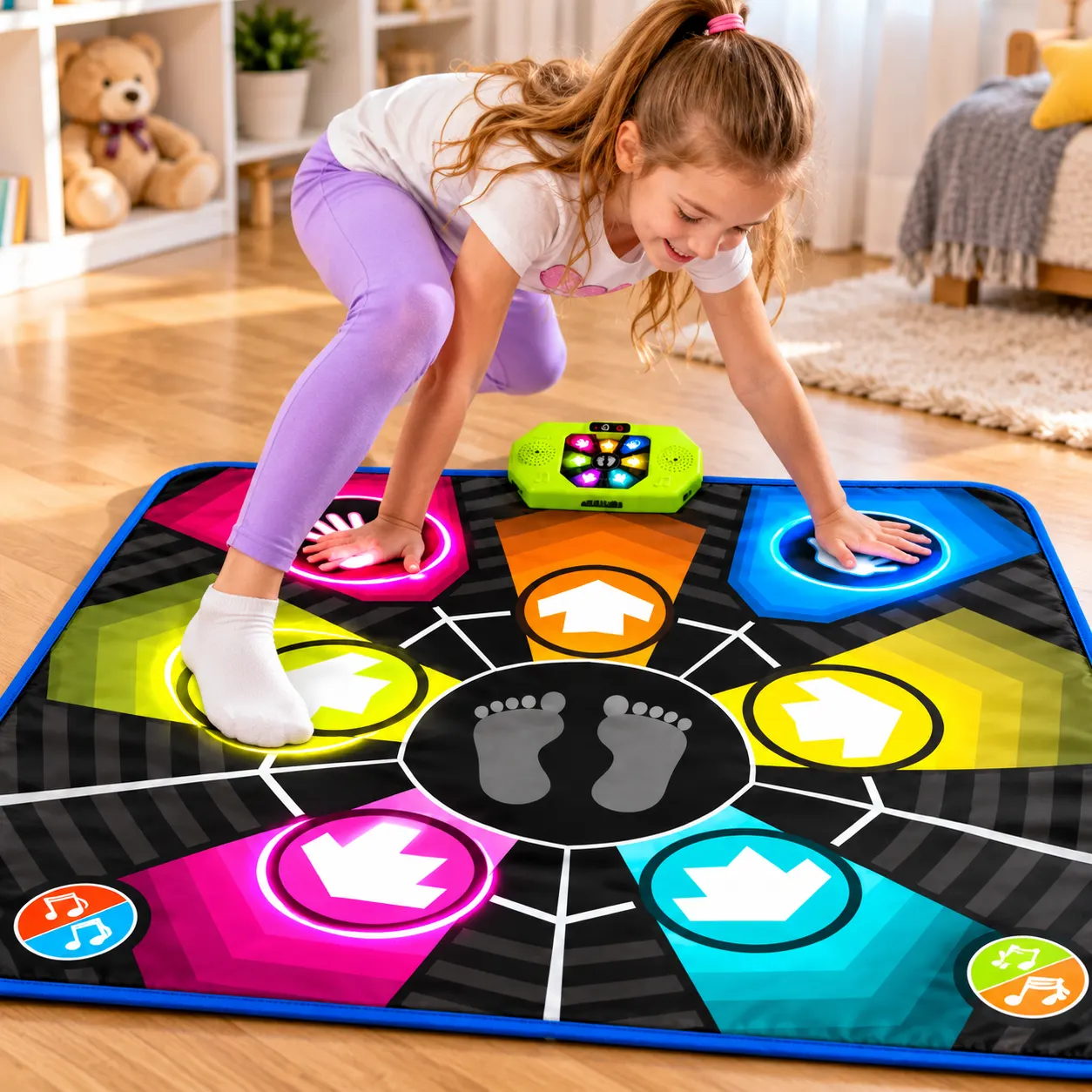 Танцювальний музичний килимок SLW9937 / Килимок, що розвиває Dance Party Playmat зі світлом і звуком 95×95 см